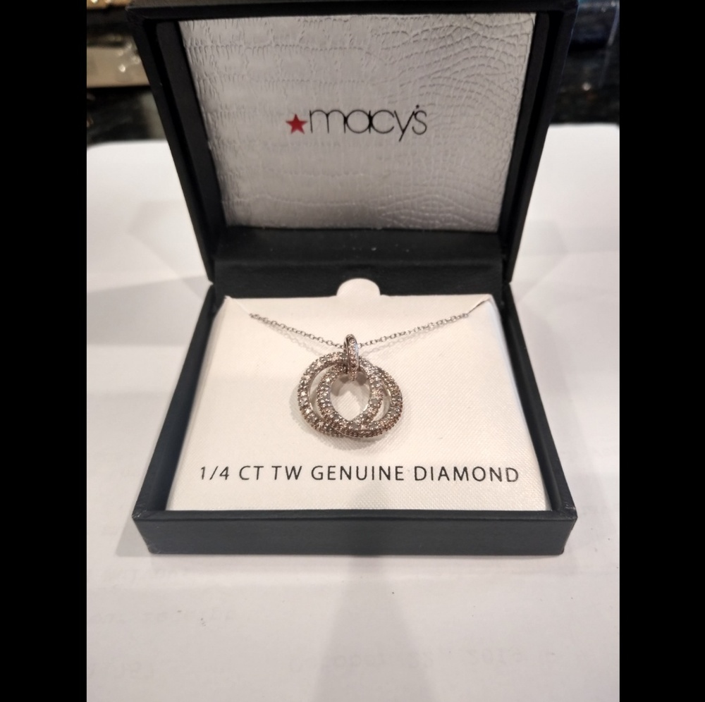 Diamond Double Ring Necklace